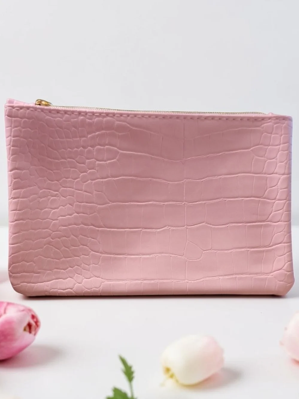 Ipsy Croc-Embossed Cosmetic Pouch w/2 Mystery Items